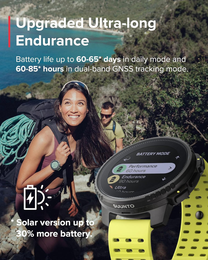 SUUNTO Vertikal: Abenteuer-GPS-Uhr, grosses Display, Offline-Karten, Solarladung Lime Black Edelstah
