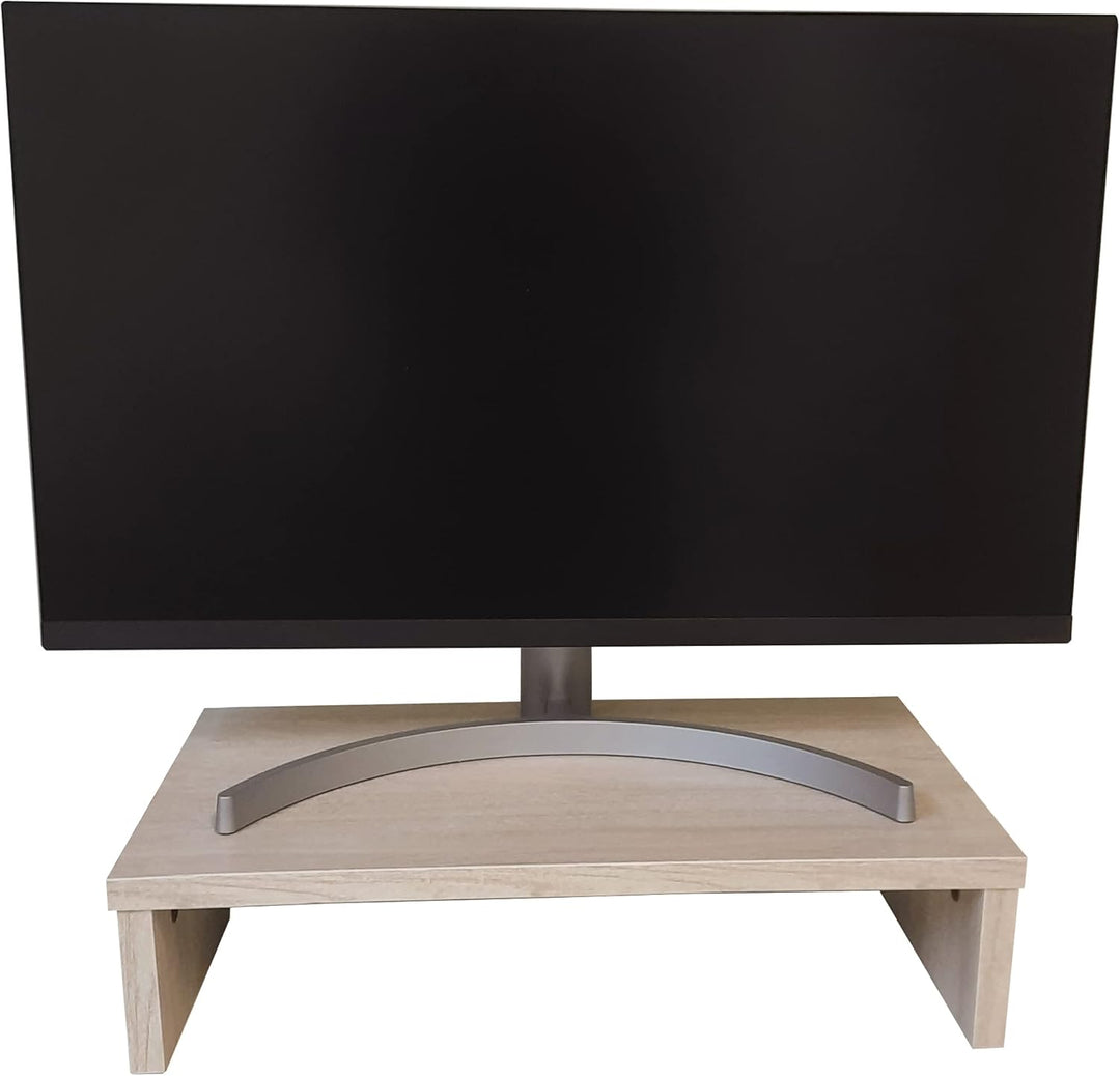Henor Monitorständer TV-Bildschirmerhöhung in FSC® Holz 42 x 26.5 x 12 cm. Unterstützt 50 kg Eiche E