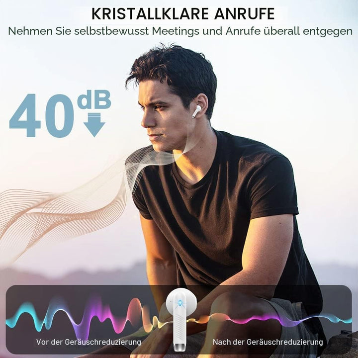 Bluetooth 5.3 Kopfhörer In Ear Kopfhörer Kabellos Bluetooth mit ENC Dual Mic, 2022 Kabellose Kopfhör
