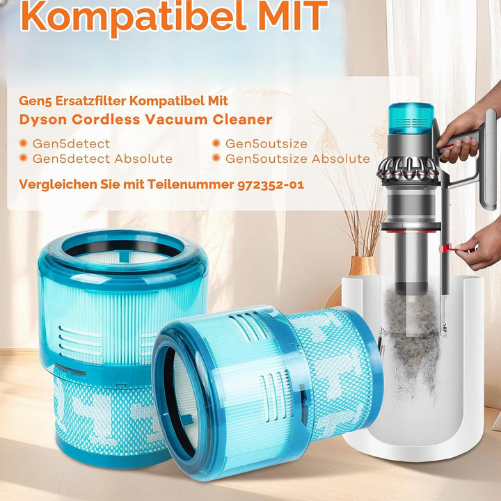 2 Stück Gen5detect Absolute Filters für Dyson Gen5 Detect, G5 Detect Absolute Akku Staubsauger Filte