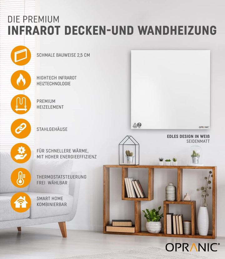 OPRANIC P5 Premium Infrarotheizung | 5 Jahre Garantie | Infrarot Wandheizung, Infrarotheizung Decken