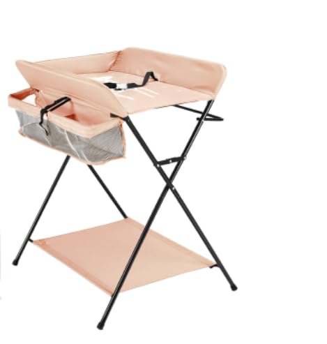 Baby Wickelkombi Klappbare Wickelkommode,Wickeltisch Mit Rollen,Mobiler Wickeltisch Mit Wickelauflag