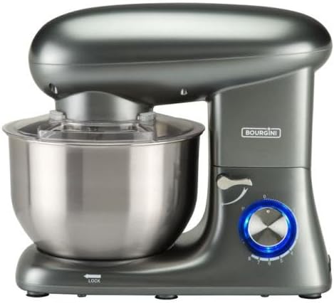 Bourgini Kitchen Chef Plus Grey 5.5L - Küchenmaschine (Grau Metallic)