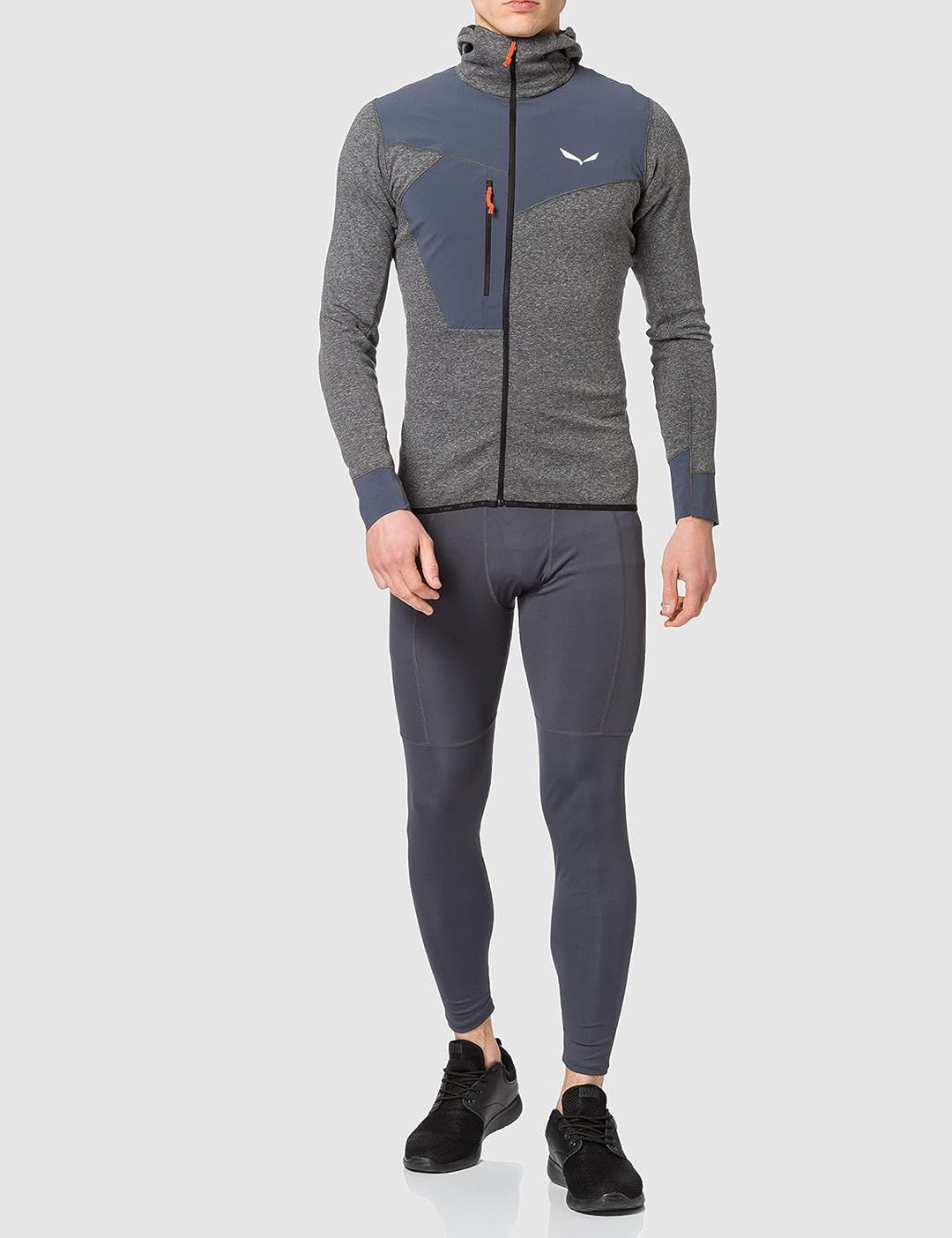 Salewa Herren Puez 2 Dry M L/S Hood Fz Tee XL Black Out Melange/3860, XL Black Out Melange/3860