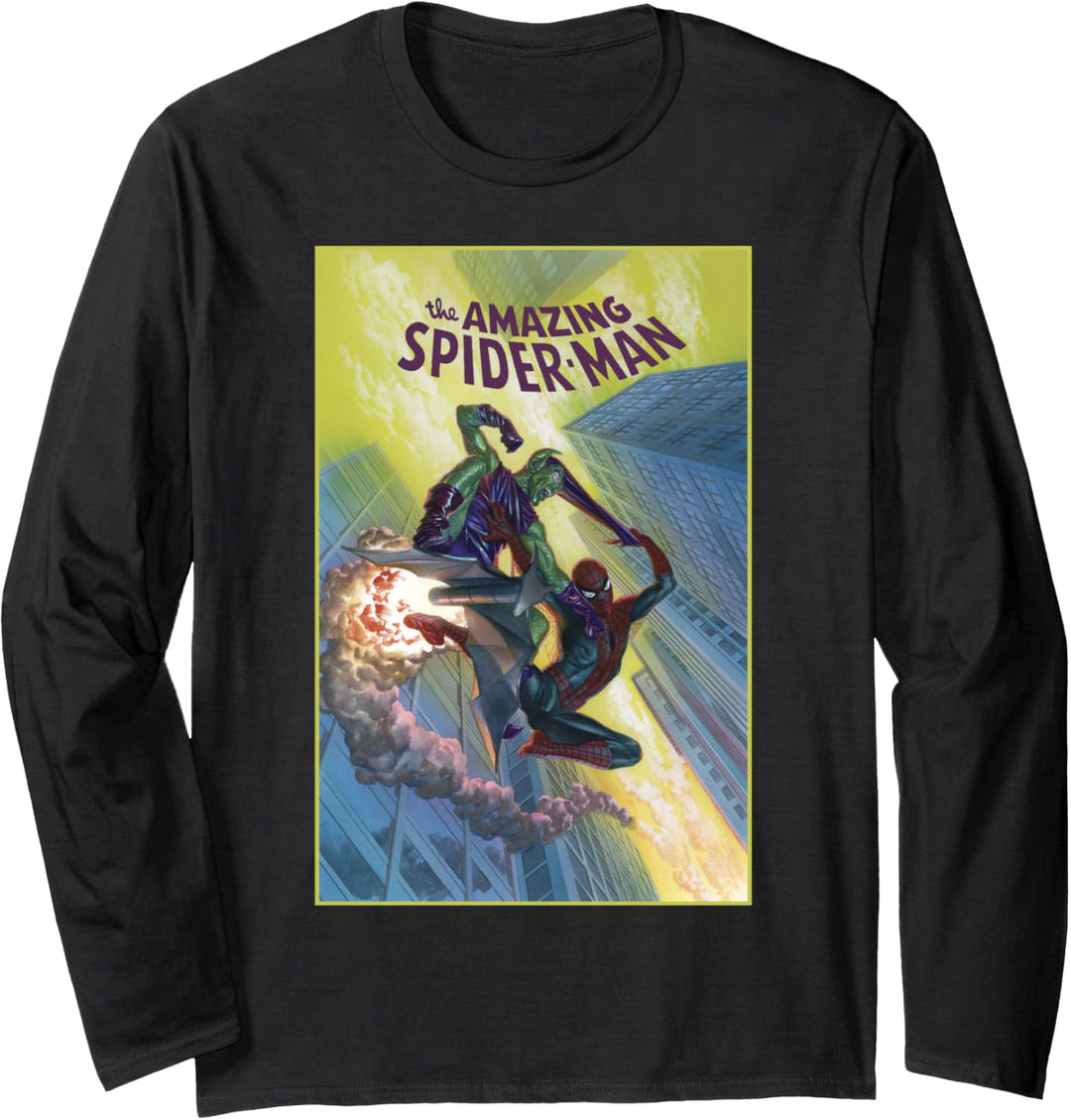 Marvel Spider-Man Goblin Battle Comic Cover Langarmshirt