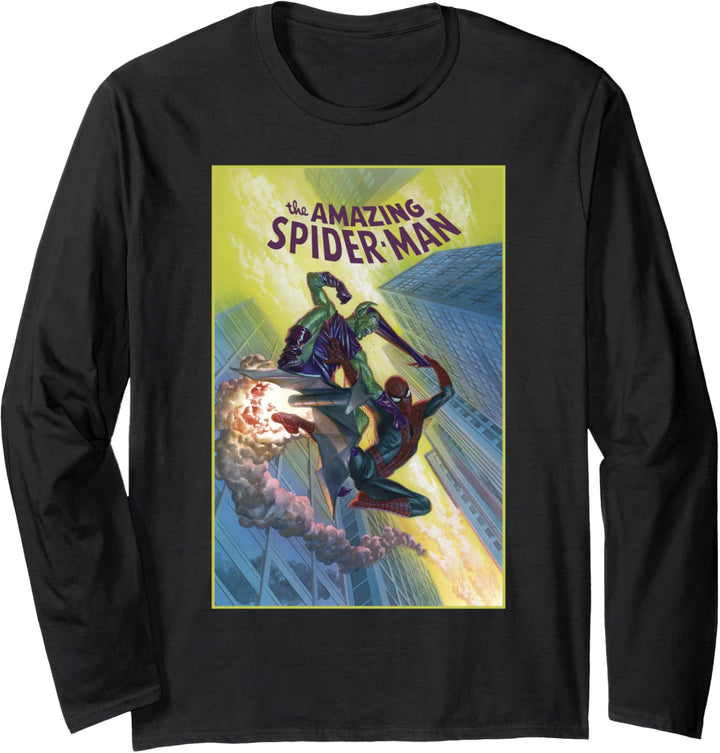 Marvel Spider-Man Goblin Battle Comic Cover Langarmshirt