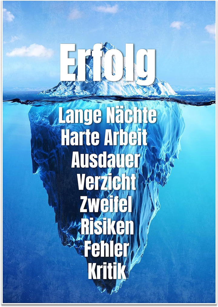 wandmotiv24 Poster als Wanddeko, Grösse Din A1, Erfolg Eisberg, Arktis, Arbeit, Moderne Wanddeko, Wa