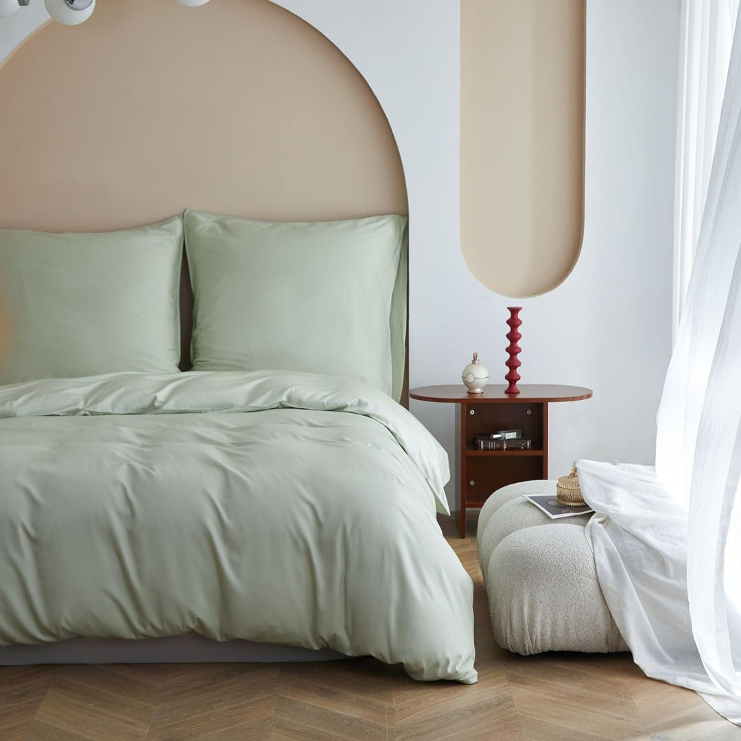 Simple&Opulence Bambus Bettbezug Set, Seidiger und weicher Bettbezug Kühle Bettwäsche Perfekt für Ha