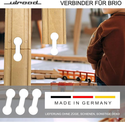 ULROAD Holzschienen Adapter Verbinder passend kompatibel für Brio Lillabo Thomas and Friends Melissa