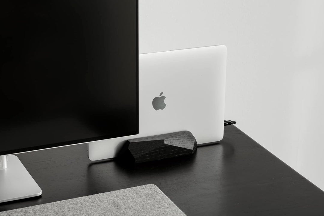 Oakywood Vertikaler Laptopständer, Naturholz, verstellbare Dockingstation, für Geräte bis zu 2 cm Di