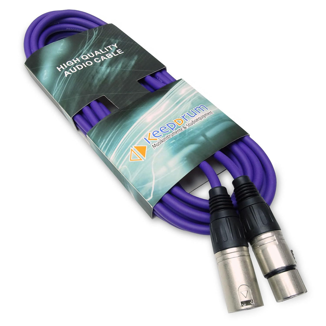 keepdrum mc001xx-6m-pu Mikrofonkabel 3-polig XLR 6m Lila Lila 6m, Lila 6m
