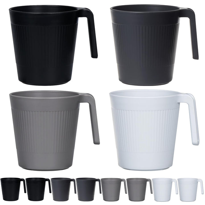 Greentainer Tasse mit Henke,Wiederverwendbare 500 ml Kaffeetassen aus Plastik,8er Trinkbecher für RV