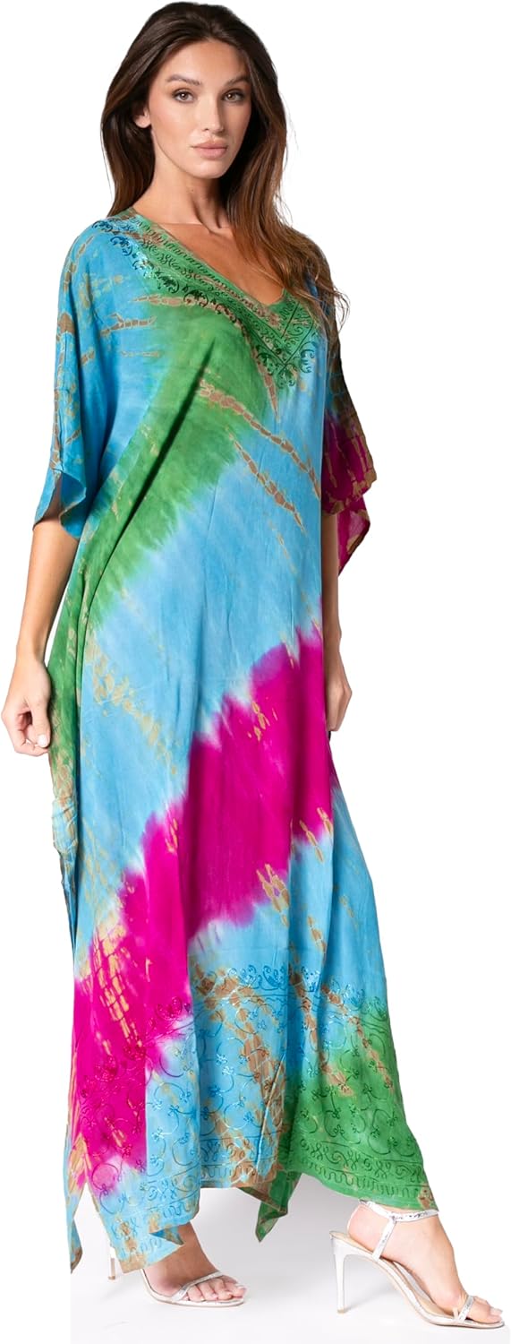 Sakkas Catia Damen Boho Lässig Lang Maxi Caftan Kleid Kaftan Vertuschung LougeWear Einheitsgrösse 1-