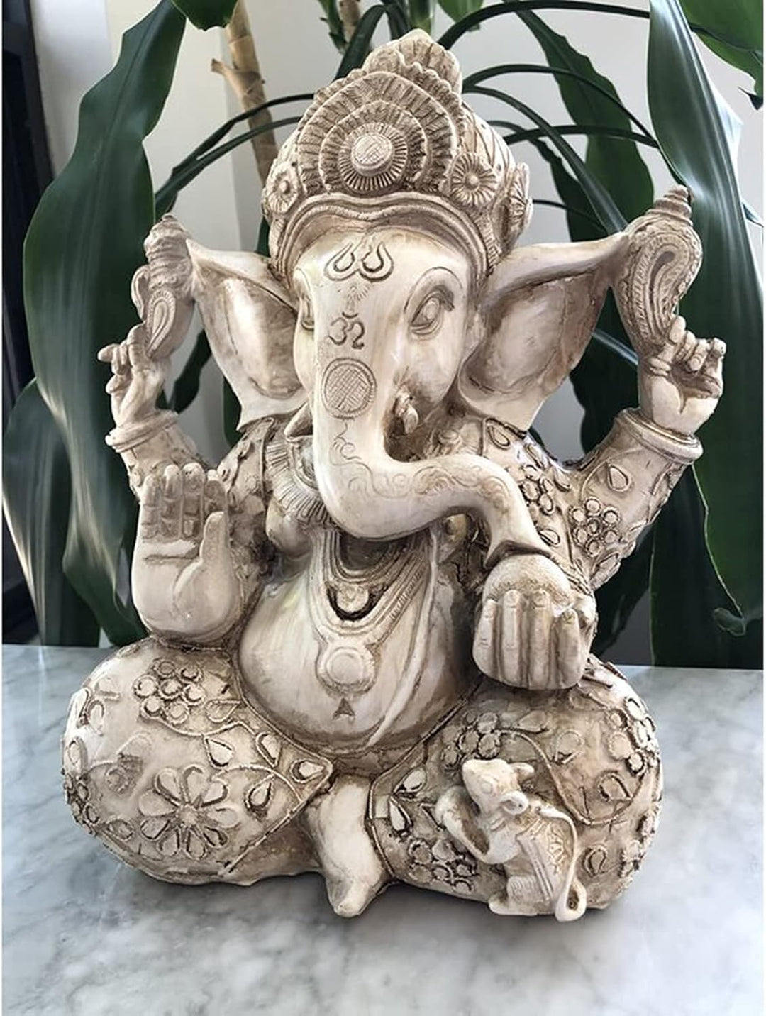 Ganesha Figur Gross Buddha Statue H-30 cm,Zen Garten Dekoration Figuren,Buddha Figur-Elefantengott,H