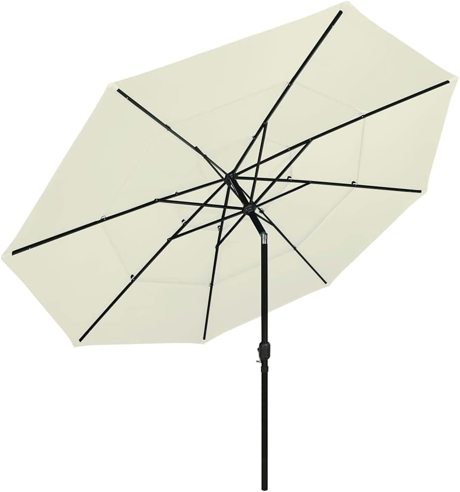 vidaXL Sonnenschirm mit Aluminium-Mast 3-lagig Ampelschirm Gartenschirm Marktschirm Strandschirm Kur