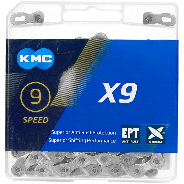 KMC Unisex – Erwachsene X9SL Ti-N X9 SL 9-Fach Kette, 114 Glieder silber, silber