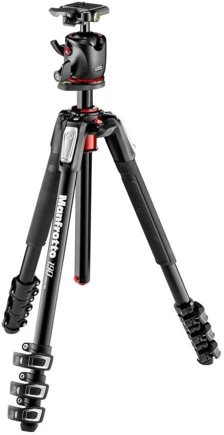 Manfrotto MK190XPRO4-BHQ2 Stativ mit Kugelkopf, Aluminium, 4-teilig, Schwarz 4-Section Aluminium-Sta