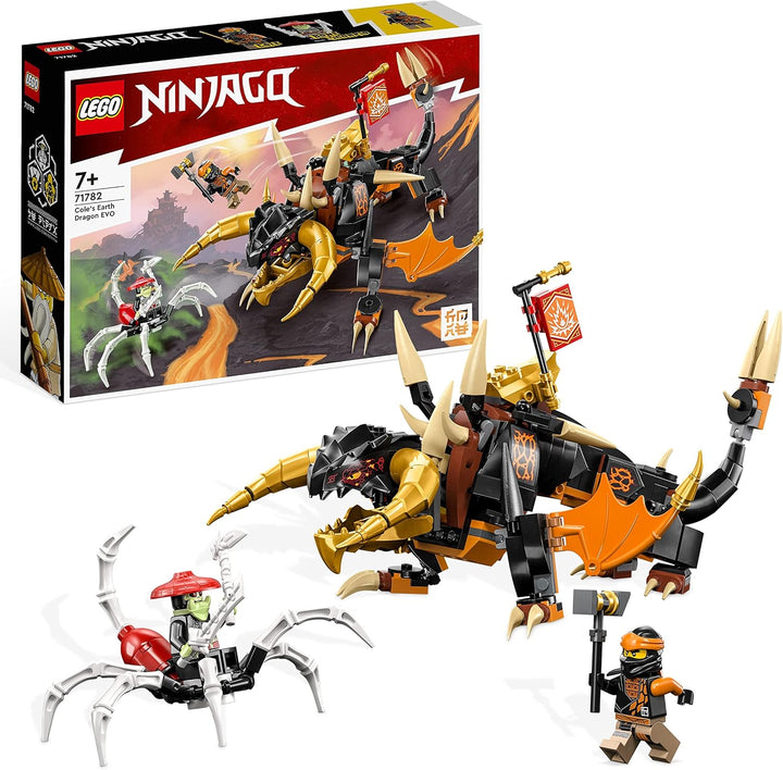LEGO NINJAGO Coles Erddrache EVO, Spielzeug zum Sammeln mit aufrüstbarem Drachen & Skorpion-Figur so