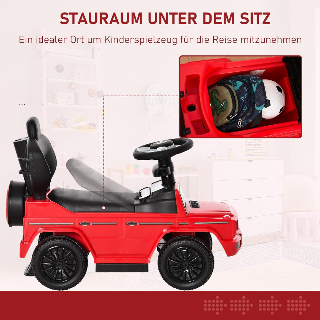 HOMCOM Rutschauto mit Schiebstange Mercedes-Benz G350 Rutschfahrzeug mit Lenkrad 3-in-1 Schiebeauto