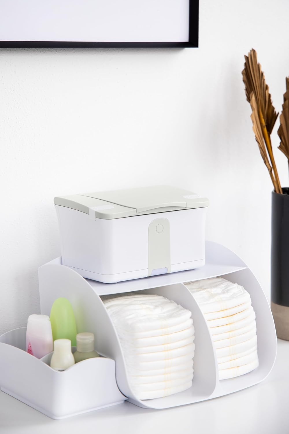 Ubbi Nappy Tabletop Organizer, Stores Baby Nappies, Wipes & Baby Accessories, Newborn Nursery Essent