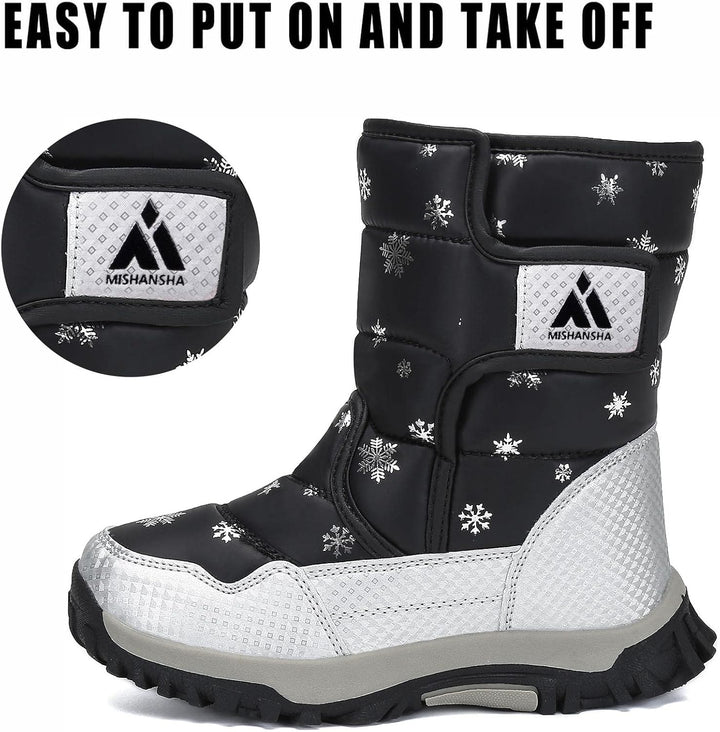Mishansha Kinder Winterstiefel Jungen Schneestiefel Mädchen Warm Gefütterte Rutschfeste Winter Snowb
