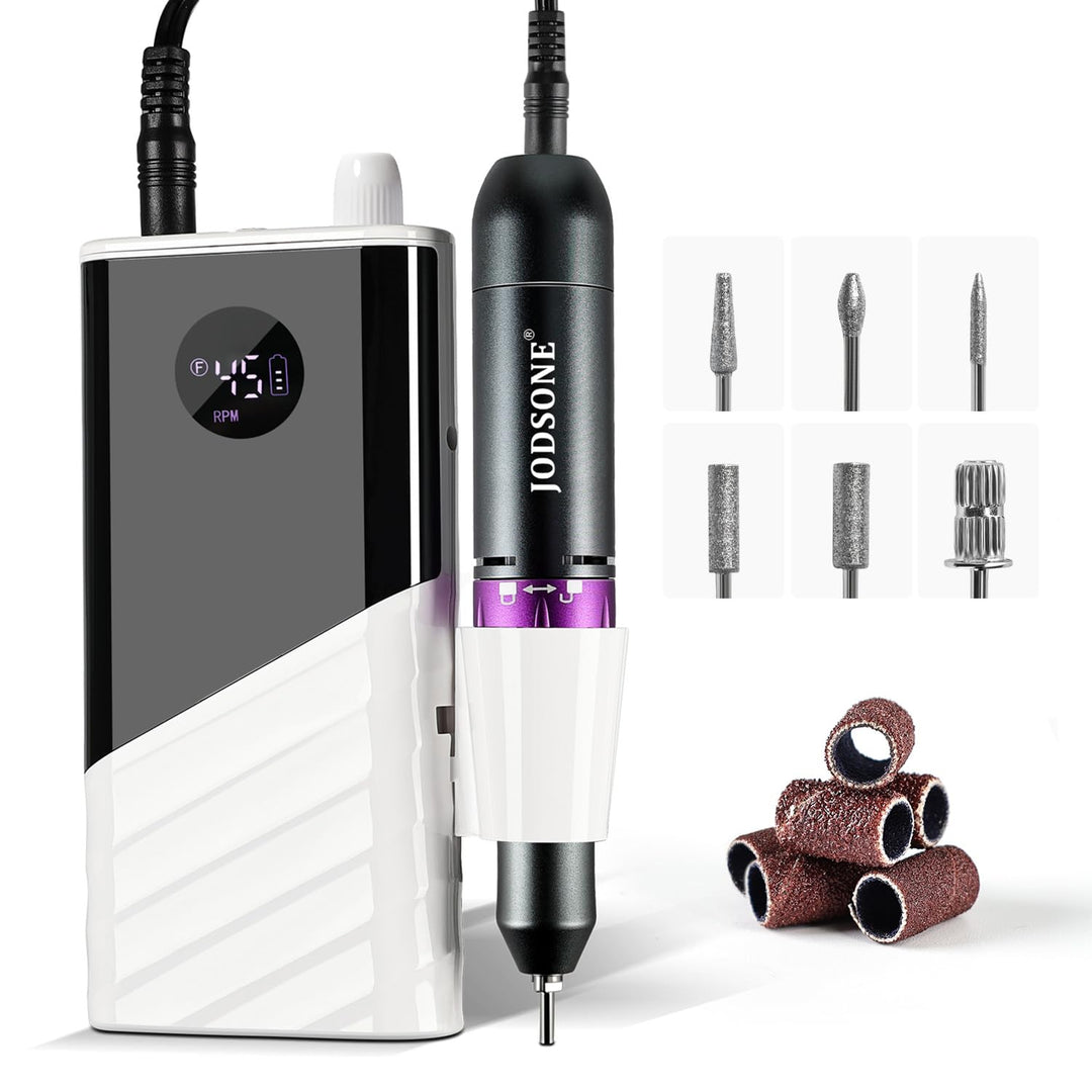 JODSONE Professioneller Nagelbohrer, 45000 U/min, wiederaufladbare Nagelfeile für Nagelgelentfernung