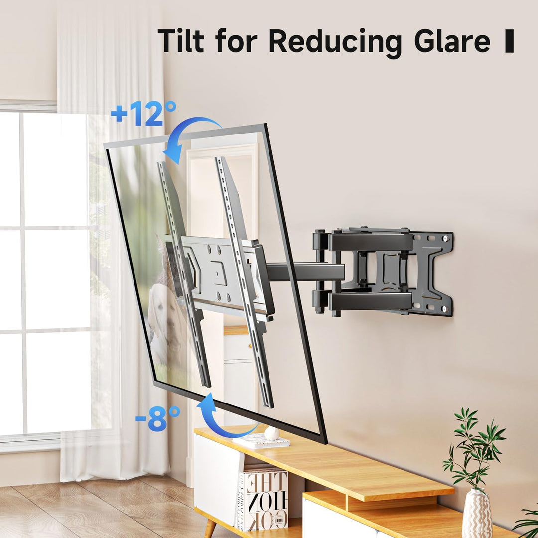 suptek TV Wandhalterung Full Motion schwenkbar neigbar für 32-60 Zoll Fernseher bis 45kg, Duale Gele