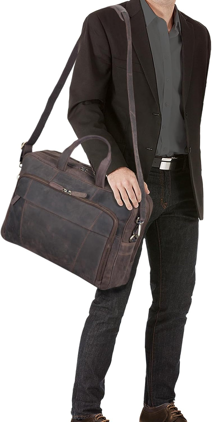 STILORD Jaron Vintage Ledertasche Leder Herren Damen 15,6 Zoll Laptoptasche Umhängetasche gross Akte