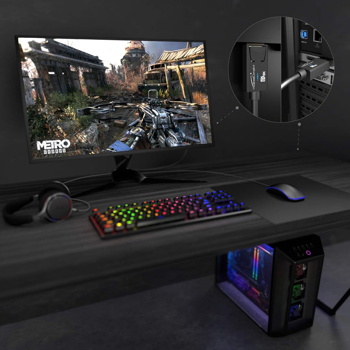 KabelDirekt – 8K DisplayPort Kabel &amp; DP Kabel, mit spezieller A.I.S. Schirmung &amp; offizieller VESA Ze