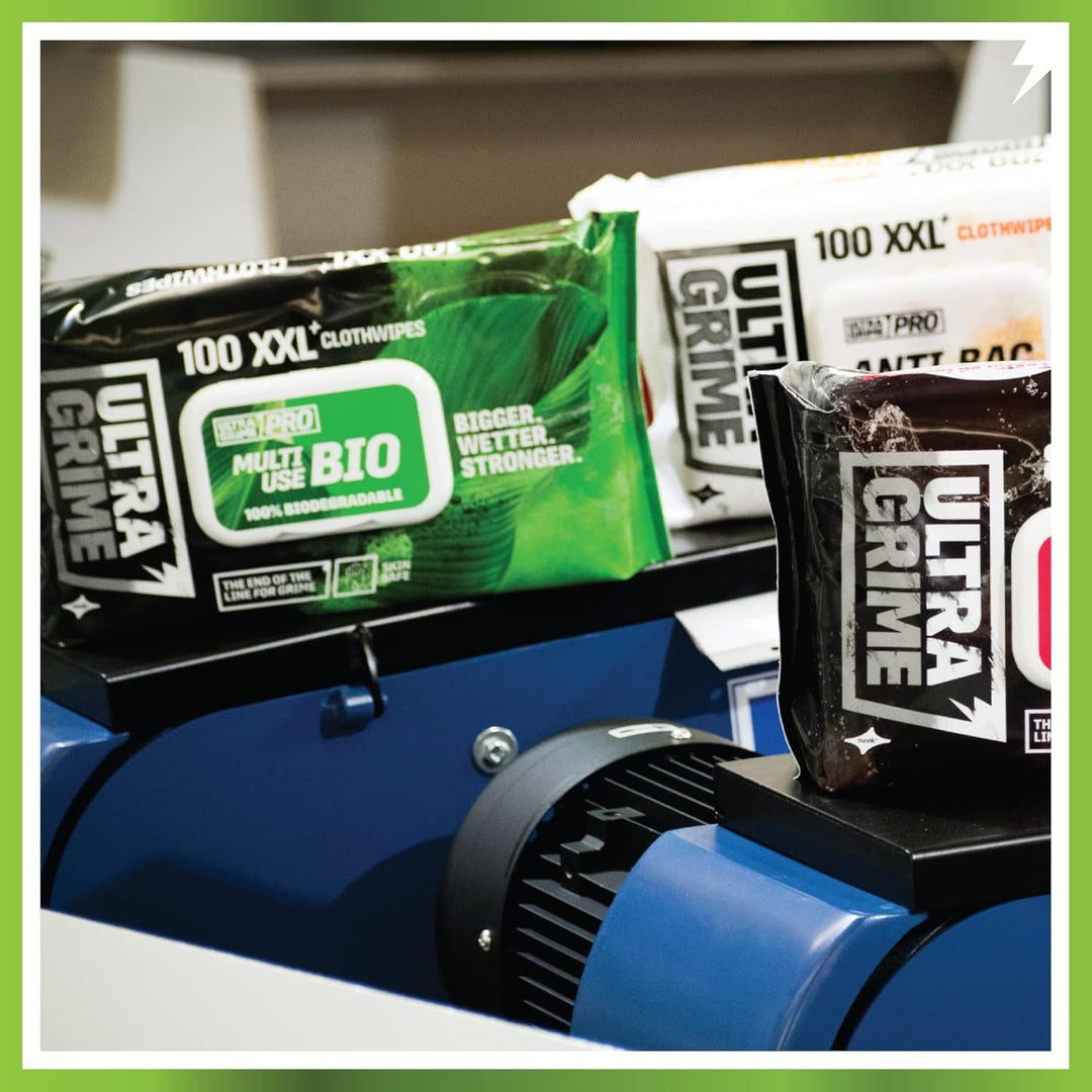 UltraGrime Pro Bio Cleaning Clothwipes | Industrielle Tücher zur Entfernung von Fett, Öl, Farbe und