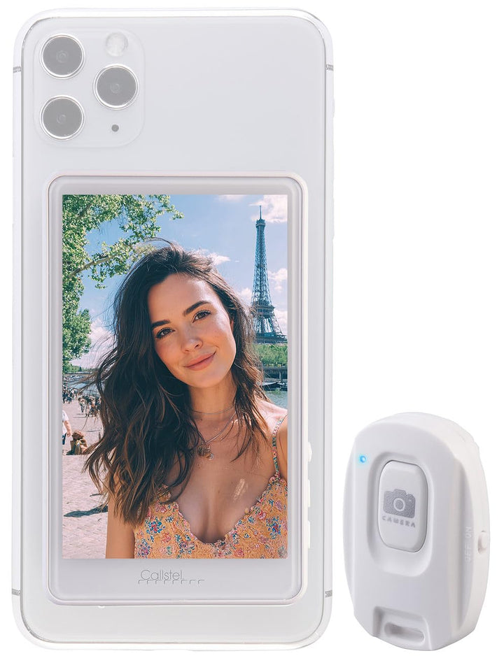 Callstel Selfie-Displays: Selfie-IPS-Vorschau-Display, 3,97", magnetisch, für iOS/Android, Akku (Mon