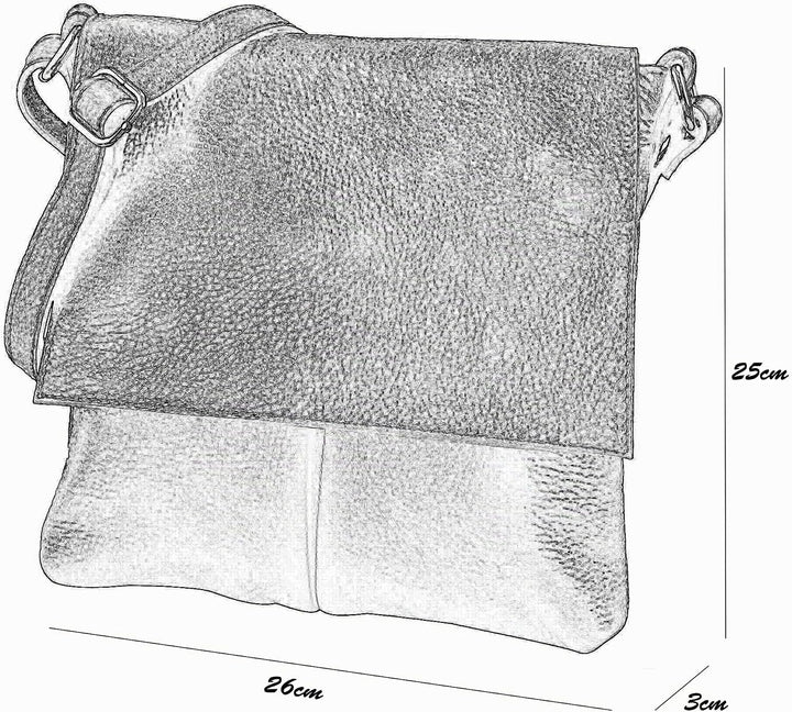 SH Leder Echtleder Umhängetasche Schultertasche Crossover aus Gernarbt Rindleder 26x25cm Kim G182 Co