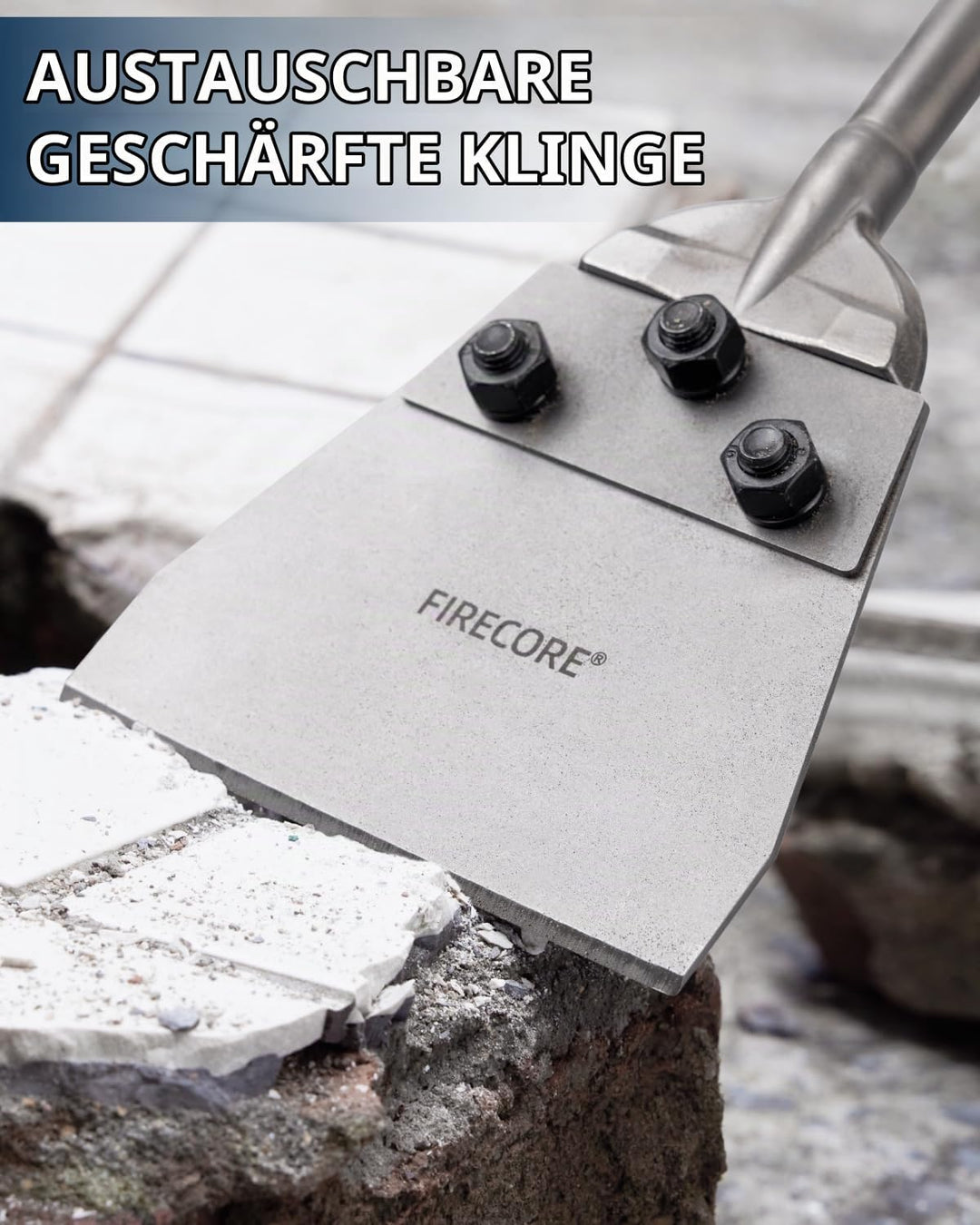 Firecore Bodenschaber SDS Max 320mm × 140mm, Spachtelmeissel für Böden, Linoleum, Vinylboden und Bet