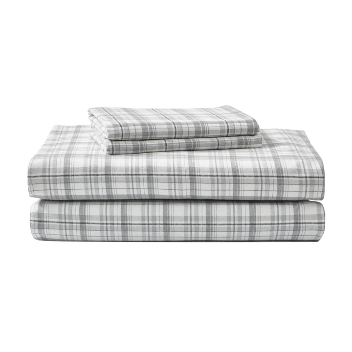 Eddie Bauer - Vollständige Bettlaken, Baumwoll-Flanell-Bettwäsche-Set, gebürstet für zusätzliche Wei