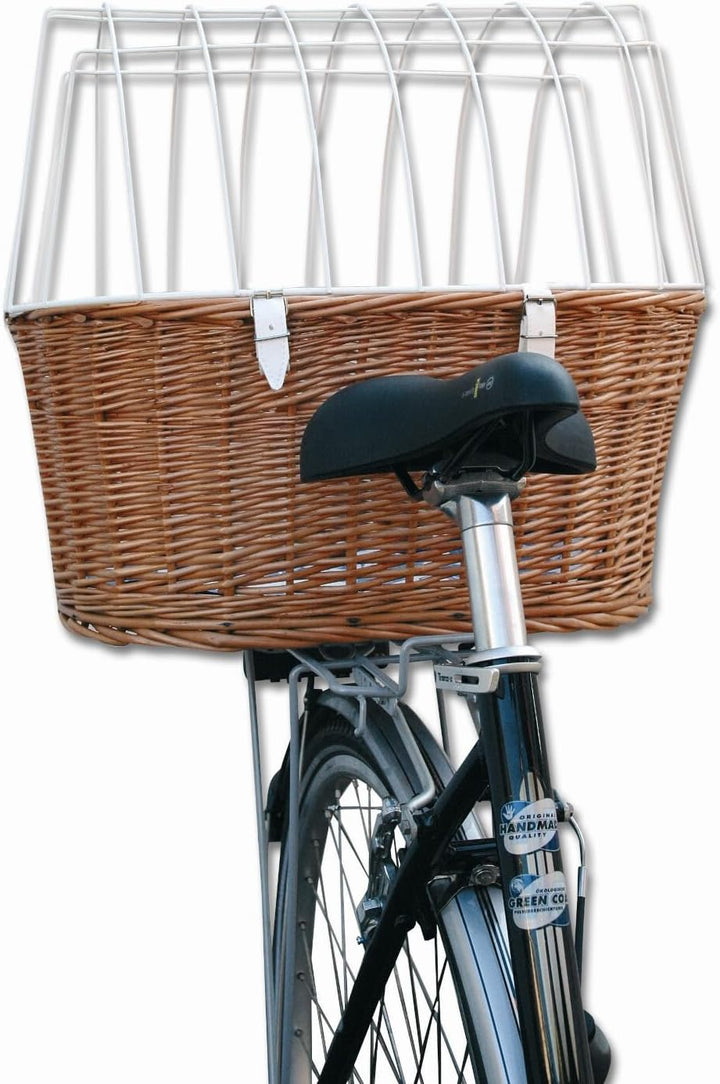 Aumüller Fahrrad-Tierkorb mit Halter, L: 52 cm + Schutzhaube - Gepäckträgermontage