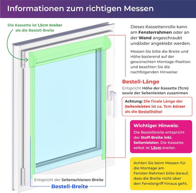schattenfreu.de Doppelrollo mit Kassette nach Mass | Zum Anschrauben am Fensterrahmen oder an der Wa