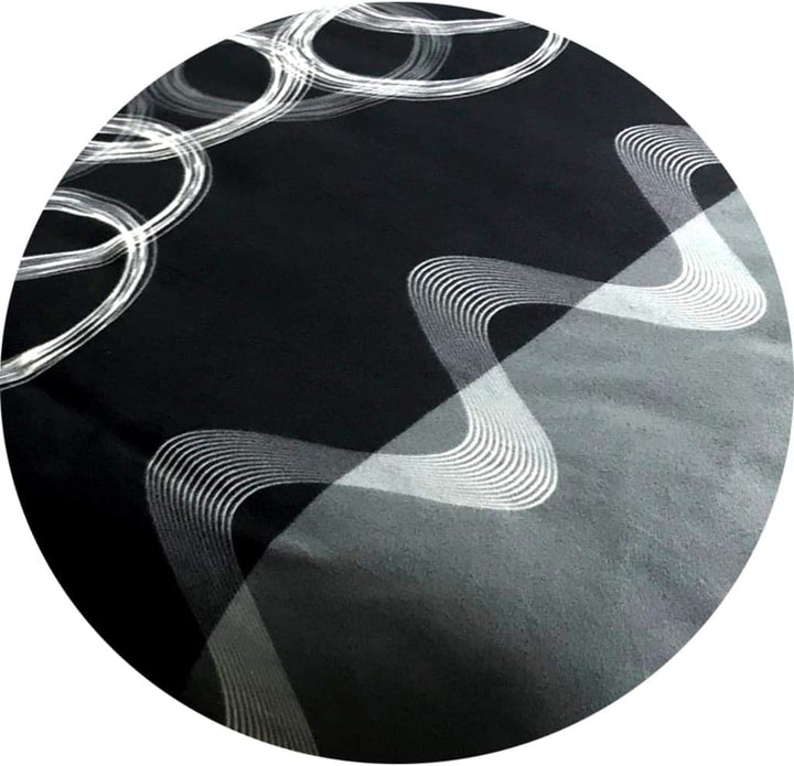 Leonado Vicenti 200x200 cm Warme Winter Bettwäsche Kreise Schwarz Grau Fleece gestreift modern Schla