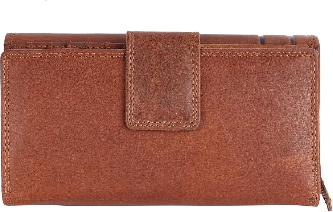 Chunkyrayan Echtleder Damen Geldbörse Hochwertig Vintage RFID Schutz inklusive Leder Schlüsselanhäng