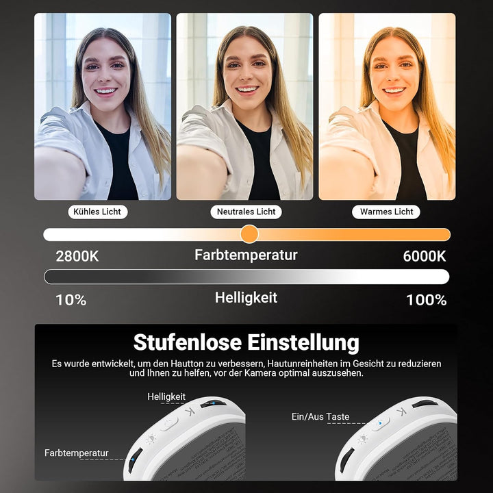 NEEWER Basics Magnetisches Selfie Licht kompatibel mit MagSafe iPhone, 2W zweifarbiges kleines LED T