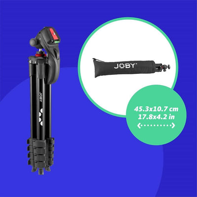 JOBY Compact Action Kit, Kamera-/Smartphone-Stativ mit Kugelkopf, Universal ¼-20" Schnellspanner, Sm