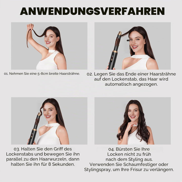 UKLISS Haarstyler 5 in 1 mit LCD-Display, Hair Dryer &amp; Airstyler Set mit Föhnbürste, Airluft Hair Lo