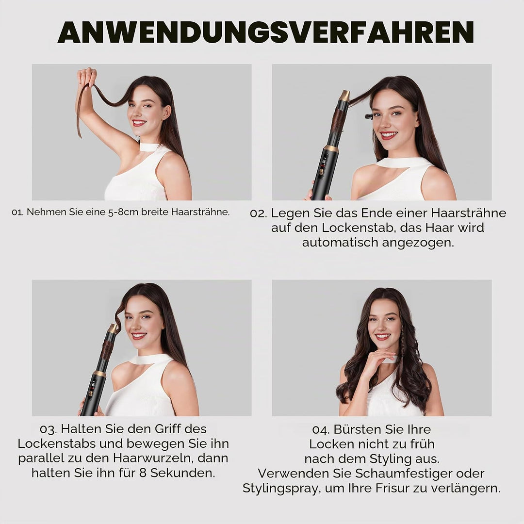 OKWRAP LCD Hairstyler 5 in 1 Haarstyler Airbrush, Hair Styler Set Mit Rundbürstenföhn Haarstyler War