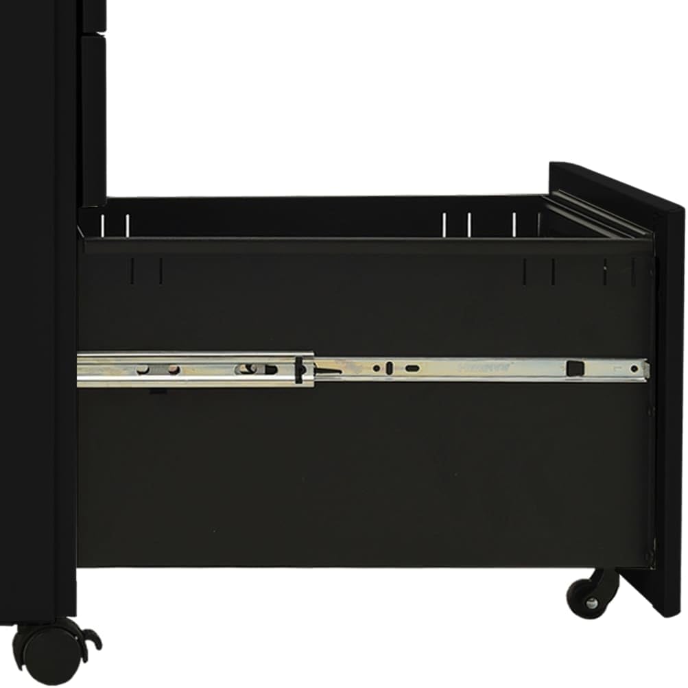 vidaXL Aktenschrank mit Rollen Rollcontainer Bürocontainer Schubladenschrank Büroschrank Stahlschran