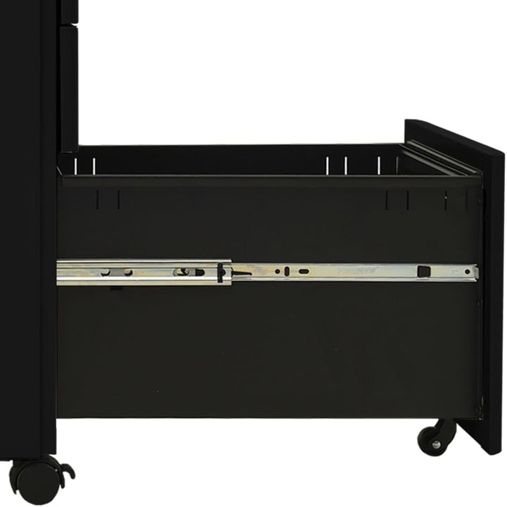 vidaXL Aktenschrank mit Rollen Rollcontainer Bürocontainer Schubladenschrank Büroschrank Stahlschran