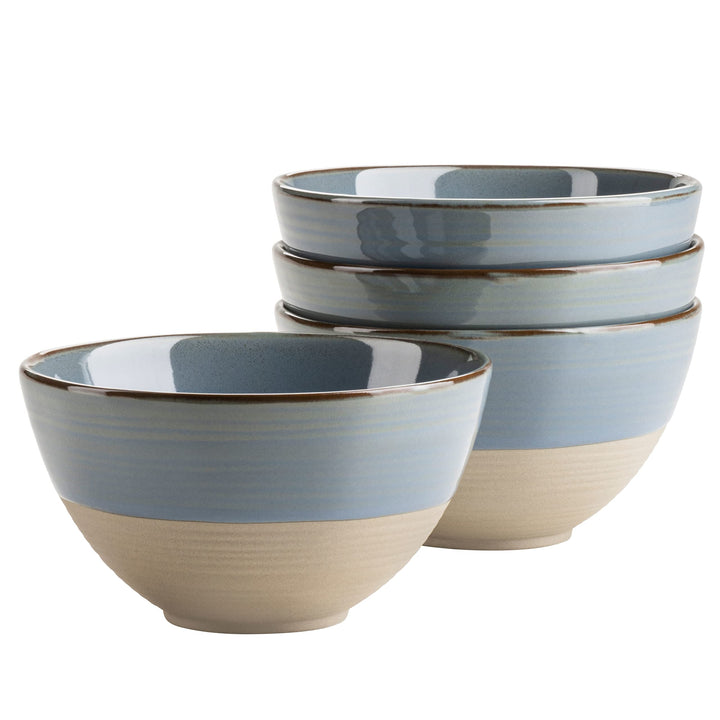 MÄSER Serie Nottingham, 4er Müslischalen Set mit filigranem Linienspiel und edler Glasur, 4 Schalen