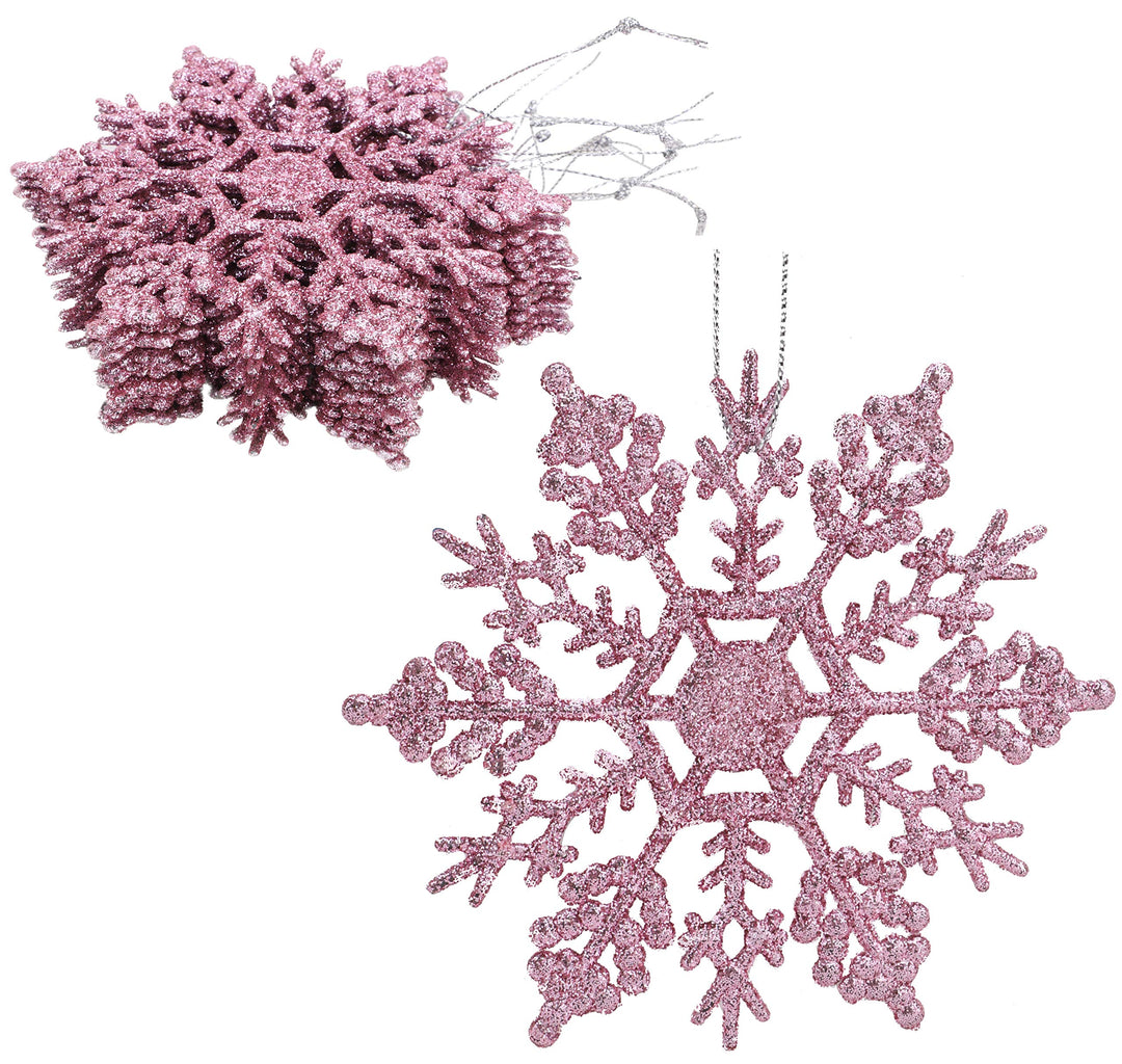 Christmas Concepts® Packung mit 12-10 cm Glitter Schneeflocke zum Aufhängen - Weihnachtsschmuck… (Ba