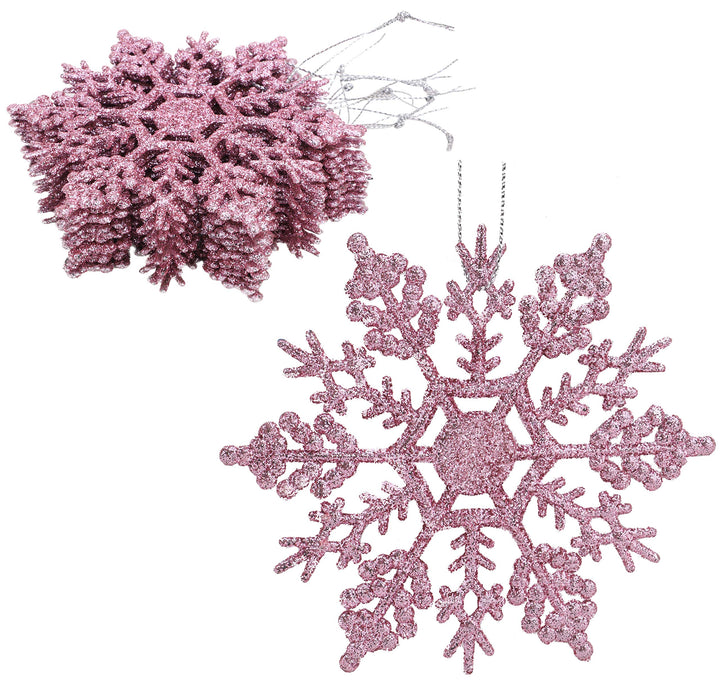 Christmas Concepts® Packung mit 12-10 cm Glitter Schneeflocke zum Aufhängen - Weihnachtsschmuck… (Ba
