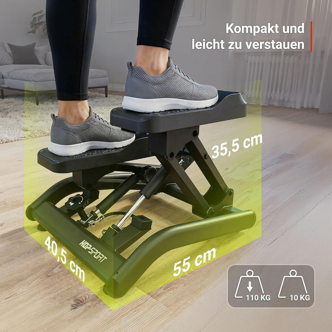HOP Sport® Mini-Stepper für Zuhause 2 in 1 Up-Down Stepper HS-050B, Hometrainer für Zuhause mit LCD-