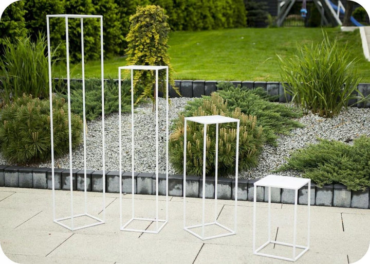 HowHomely Blumenständer Metall Weiss 100 cm Hoch - Solider und Robuster Blumenhocker Metall - Pflanz