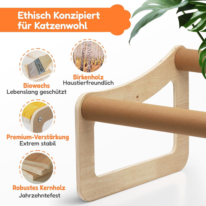 BSWAY Erhöhtes Katzenbett Sofa aus Holz - sonnengelbes Katzensofa 53x40 cm modischer Katzenstuhl mit